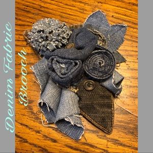 Denim Fabric Brooch